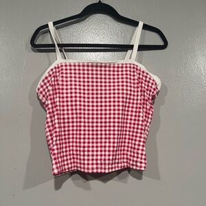 NWT Women’s  Everyday Soft Piped Cami Tank Top.     Red/ White. L